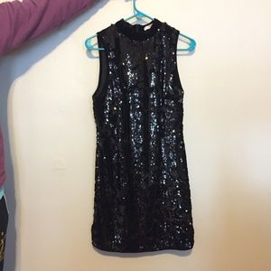 Black sequin mini dress